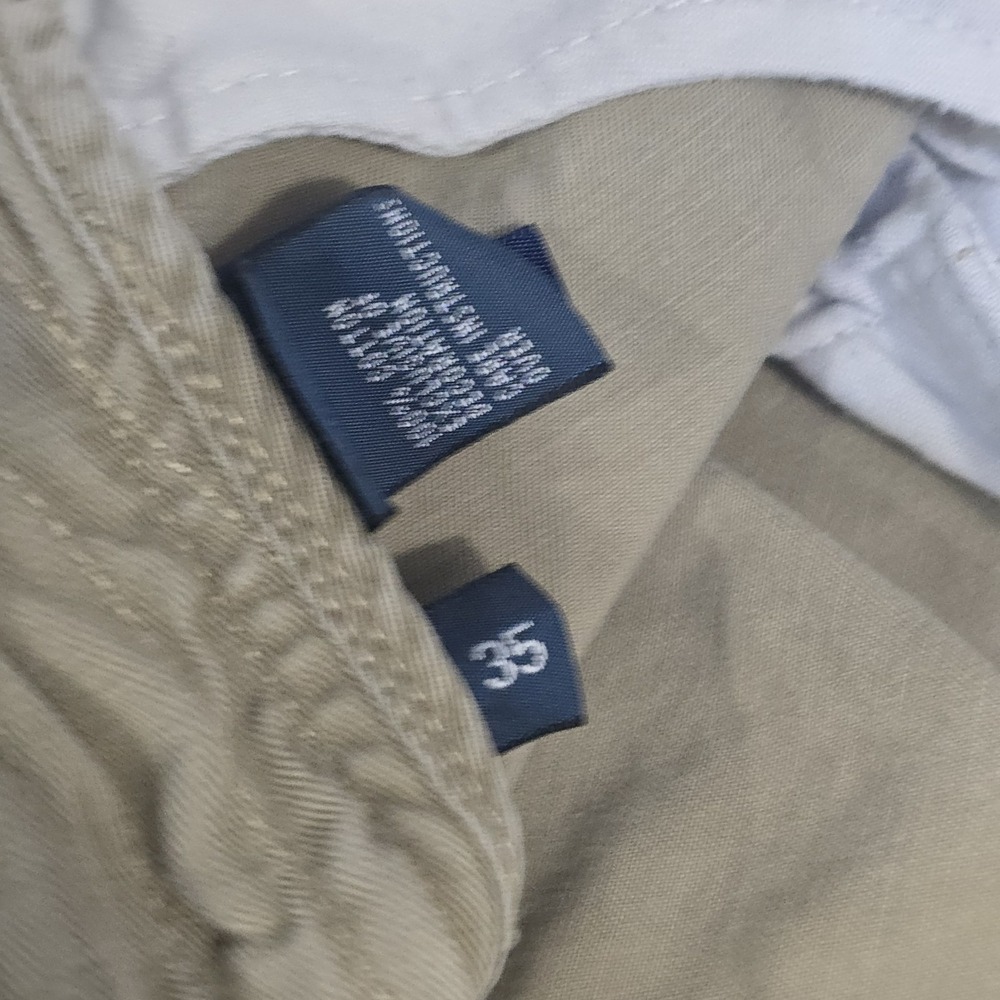 VTG Polo Ralph Lauren Bermuda Chino Shorts Drawstring Talon Zip Flap Pockets 35 - Picture 7 of 14